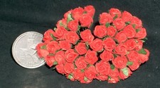 Roses Red 8mm Rosebuds 1:12 Miniature Flowers Flower GST-001-8mm Valentines