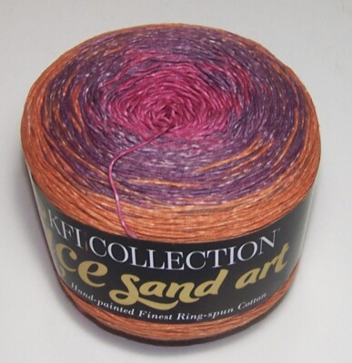 874 yard ball KFI PAINTED LACE SAND ART Cotton Gradient yarn #406 PURPLE HAZE