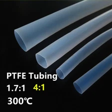Teflon/PTFE Heat Shrink Tubing 0.5~18 mm id , per metre , 3ft ，1.7:1 ，4:1 ，300℃