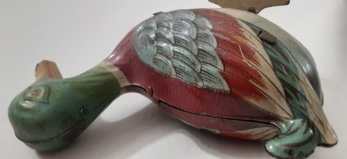 Vintage Tin Fine Litho Wind Up Mallard Duck Toy No Key - Picture 17 of 21