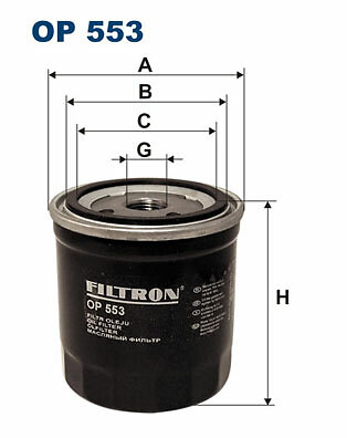 Filtron OP 553 Oil Filter for Citroen, Lancia, Peugeot, Renault, Talbot