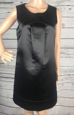 BCBG Paris Little Black Dress Size 6 Sexy Satin Sleeveless Above Knee Length