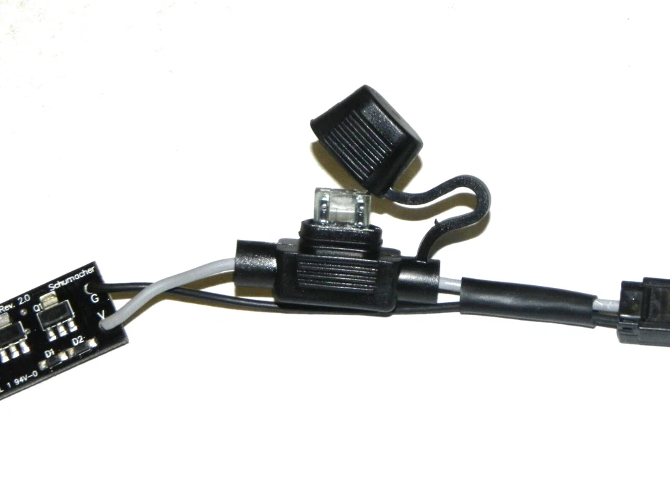 2-Pk (RH LH) Schumacher Electronics 2A Hoja en Línea Mini Portafusibles Arnés en Y Foto 2 de 4