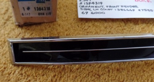 1969 Buick Wildcat LH Front Fender Side Ornament NOS 1394319 - Picture 2 of 9