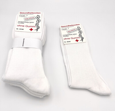 Arztsocken Schwestersocken Gesundheit Diabetiker ohne Gummi 100% Baumwolle 35-50