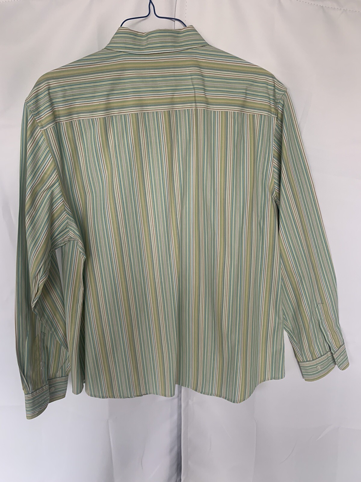 Pendleton White Blue Green Striped Button Front S… - image 3