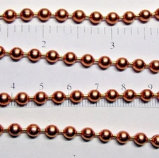 5 feet COPPER BALL #10 CHAIN Large 4.5mm bead ~Bulk Length Plus 5 Connector