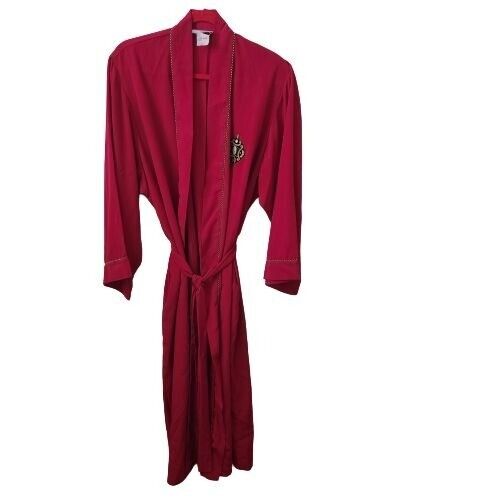 Natori ll Vintage Red Crested Robe Size S - image 1