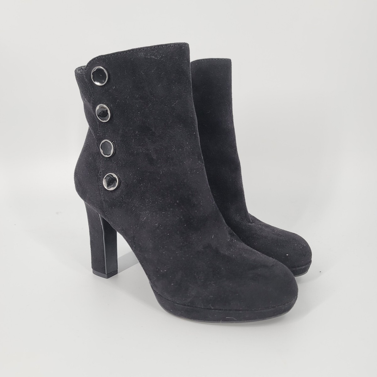 Impo Olivianna Black Suede High Heel Booties Size