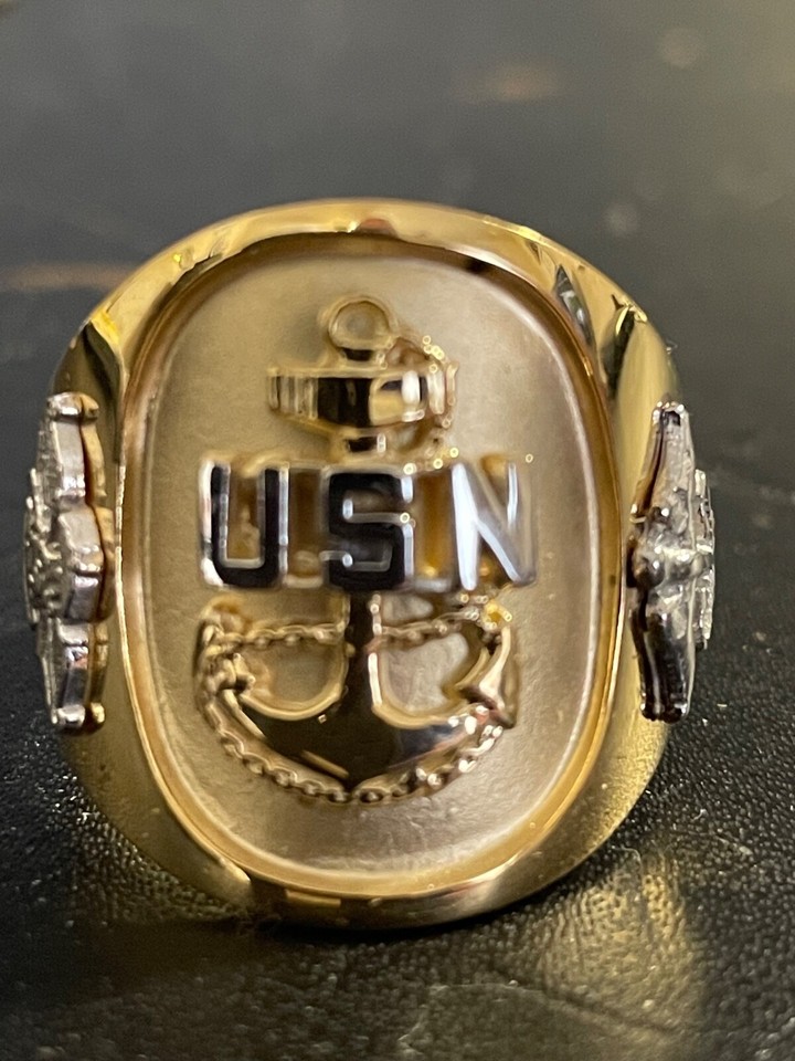 US NAVY Licensed Chief's Petty Officer ring solid 10k gold Corpsman ...