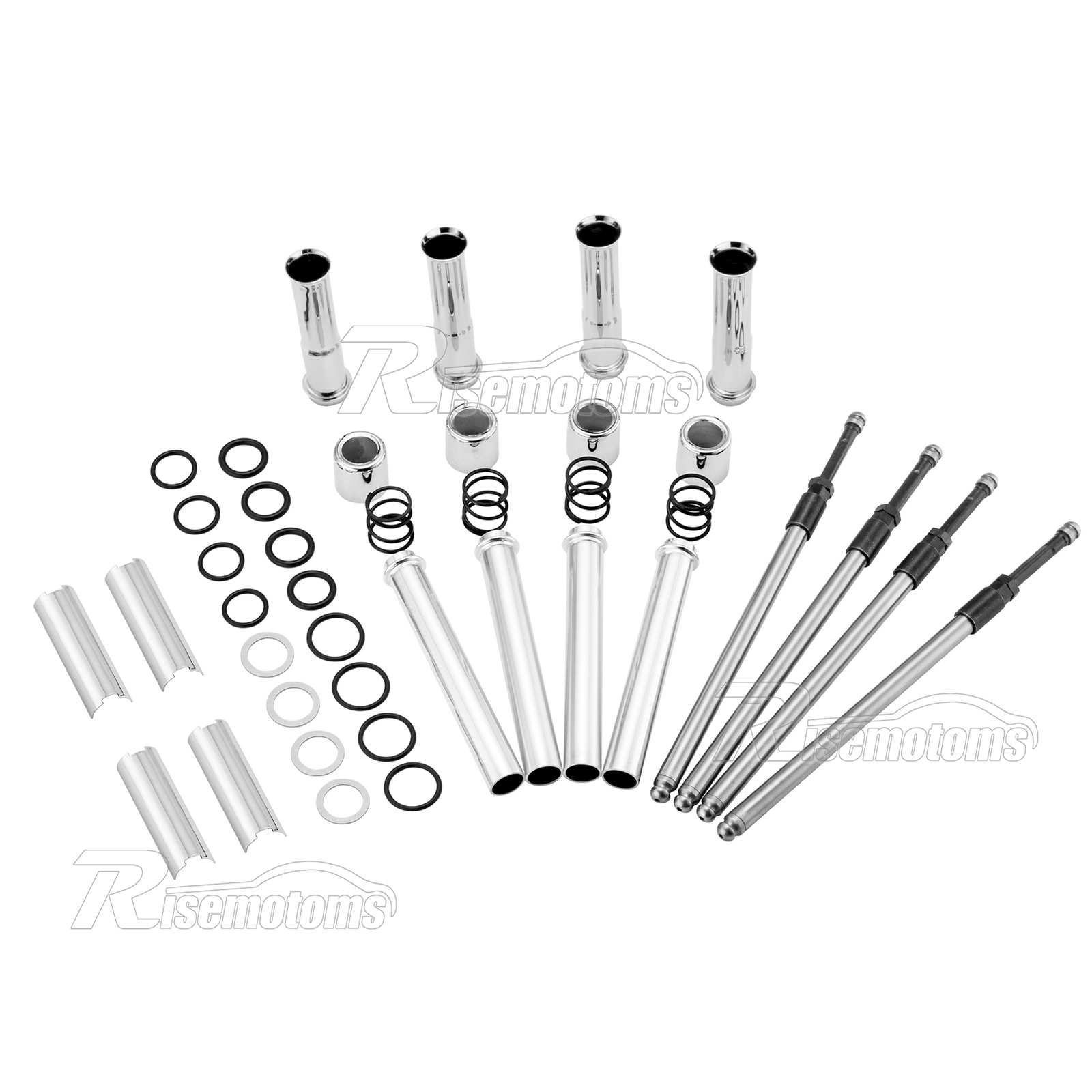 Quick EZ Install Adjustable Pushrods Chrome Cover Kit For 0423 Harley