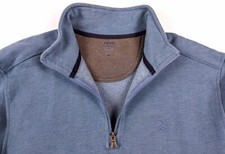 IZOD SALTWATER Sweater Relaxed Classic 1/4 Zip Long Sleeve Blue Knit Pullover M