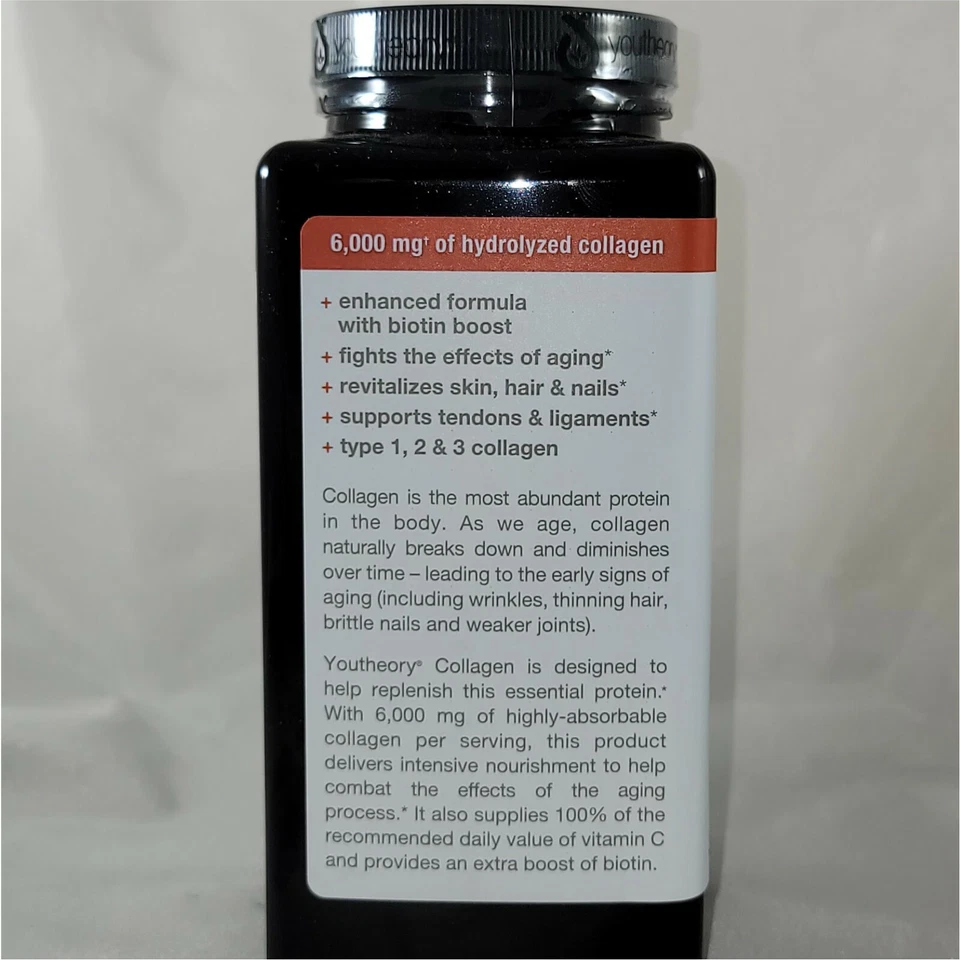 Youtheory Collagen + Biotin (390) tablets Type 1,2,3 NEW! - Image 3 of 3