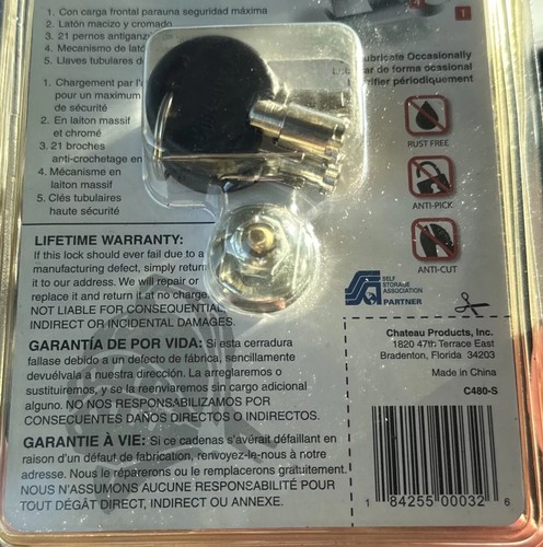 Cerradura de cilindro redonda de autoalmacenamiento para unidad de almacenamiento C480-S latón macizo - Imagen 4 de 6