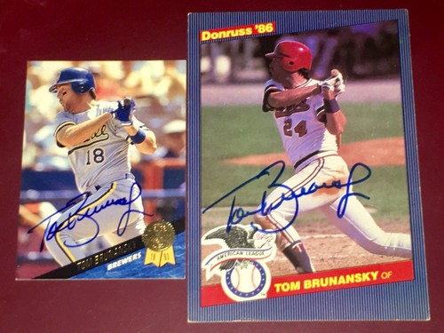 Tom Brunansky Boston Red Sox & Minnesota Twins auto autograph baseball card LOT - Picture 2 of 4