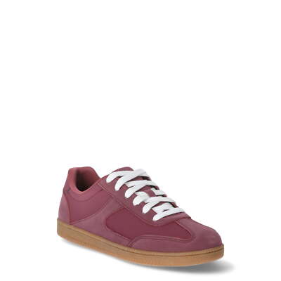 No Boundaries Sneakers, Women's Size US 7.5 Burgundy Lace Up Sporty --336--