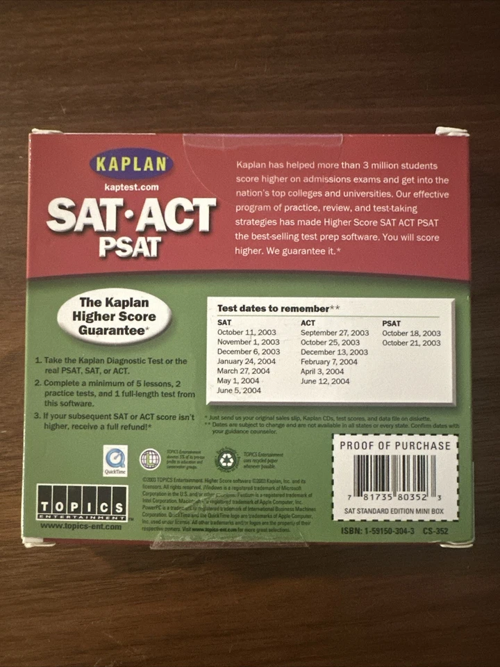 Kaplan SAT ACT PSAT 2003 Test Prep Learning CD-ROM Windows & Mac - Image 2 of 4