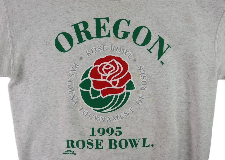 Sudadera De Colección 1995 EE. UU. Adulto 2XL Gris UO University of Oregon Ducks Rose Bowl Foto 2 de 4