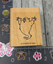 Stampin' Up Ghost Halloween 1990 Rubber Stamp Wood L107