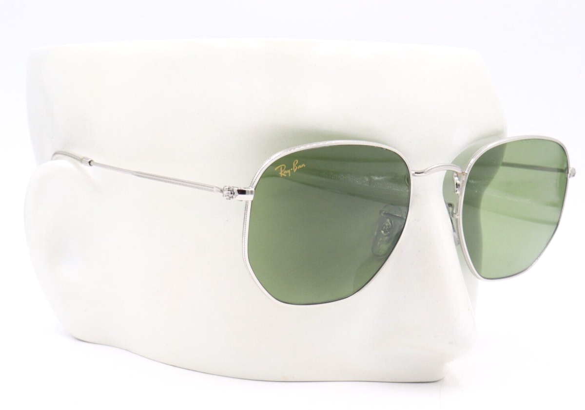 New Ray-Ban Hexagonal Silver Bottle Green Rx. Sunglasses RB3548