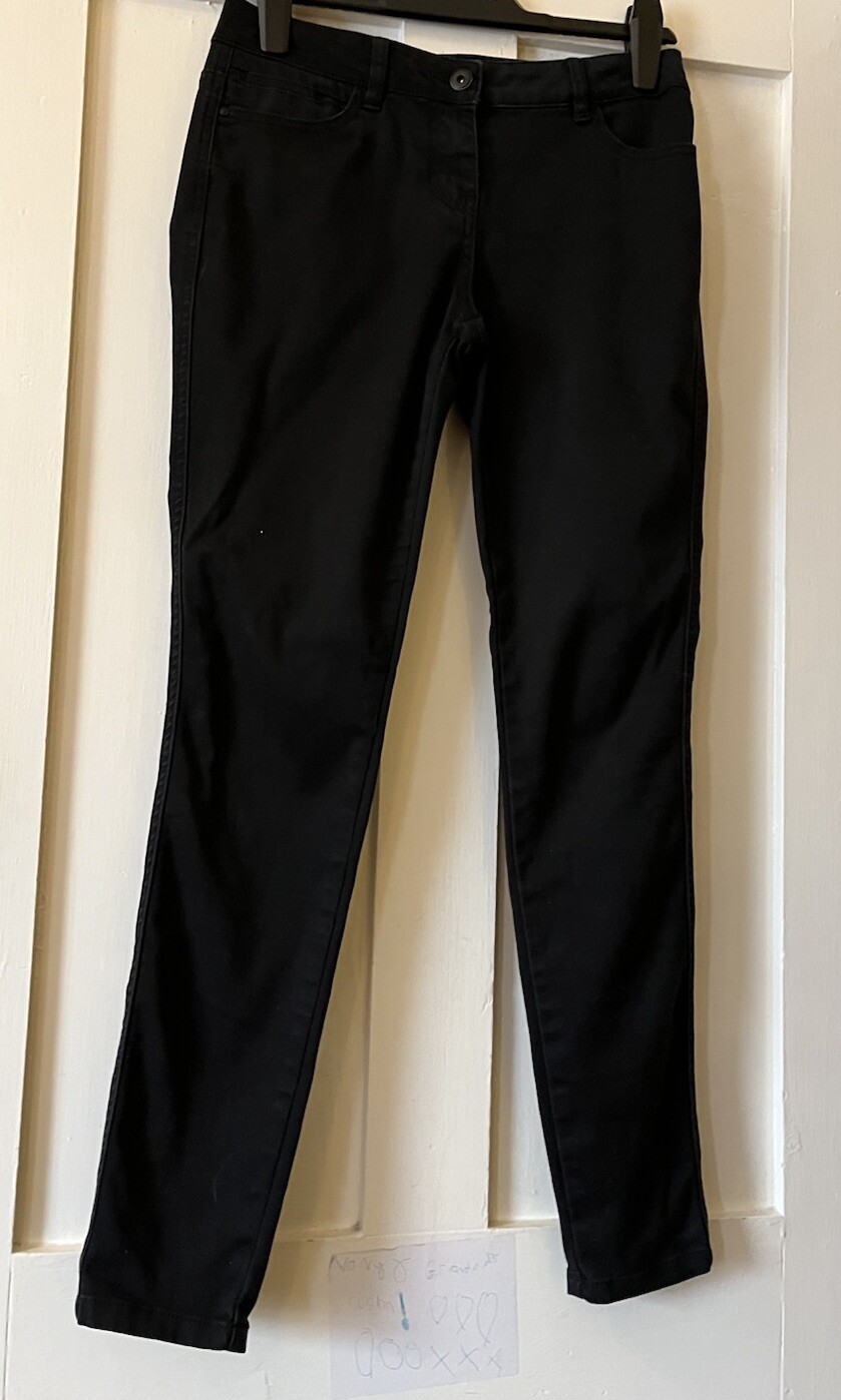 TU Black Stretch Canvas Mid Rise Skinny Jeans UK10 L29