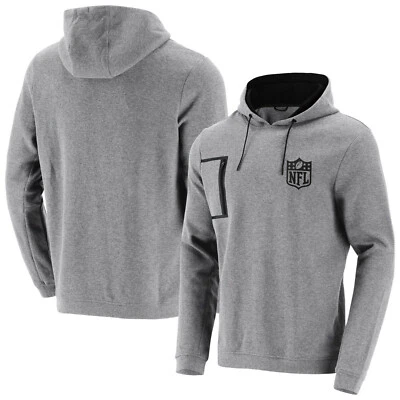 NFL Hoody Logo Shield Schild grau Mono Premium Graphic hooded Sweater Pullover