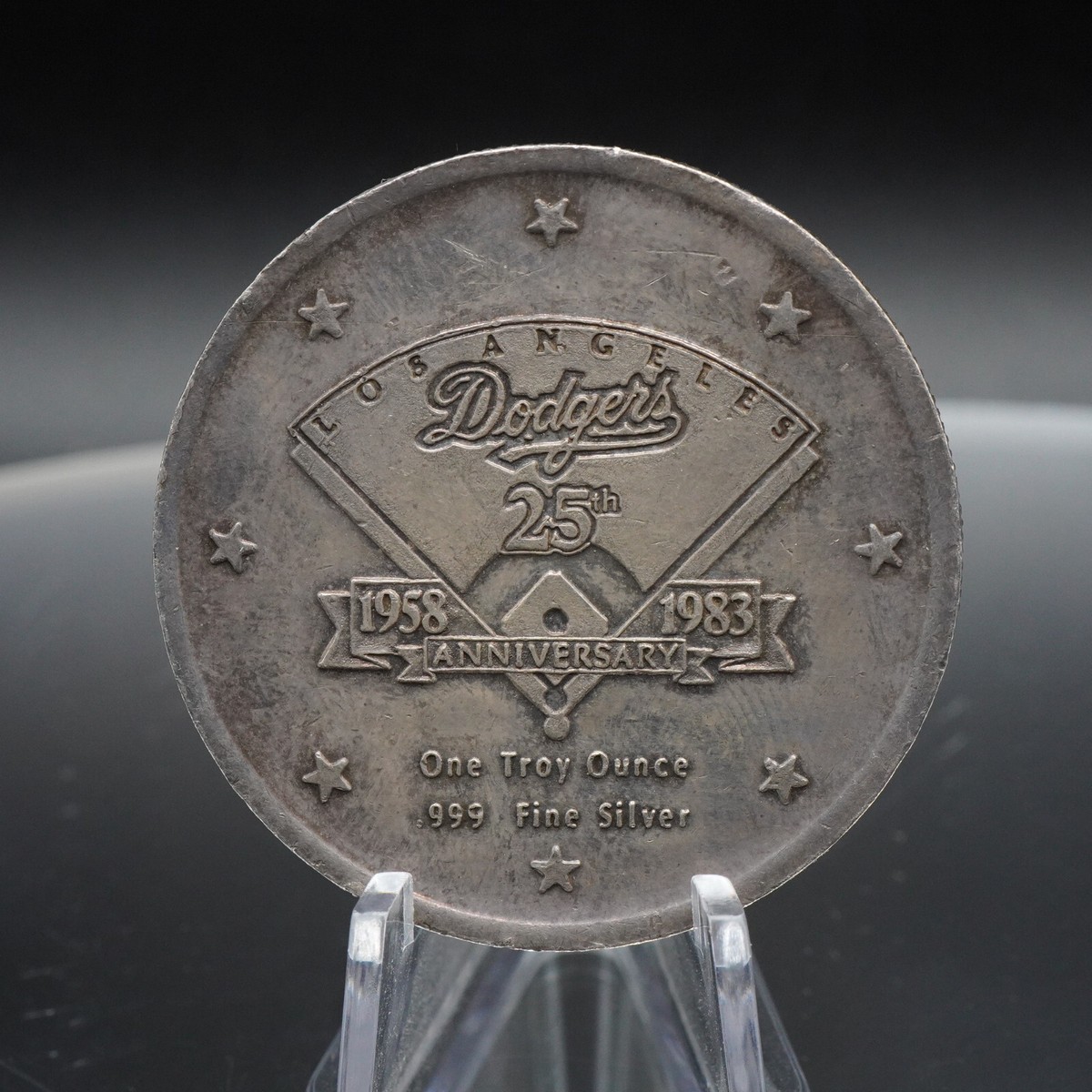1983 Los Angeles Dodgers Baseball Lincoln Mint 1oz 999 FINE Silver