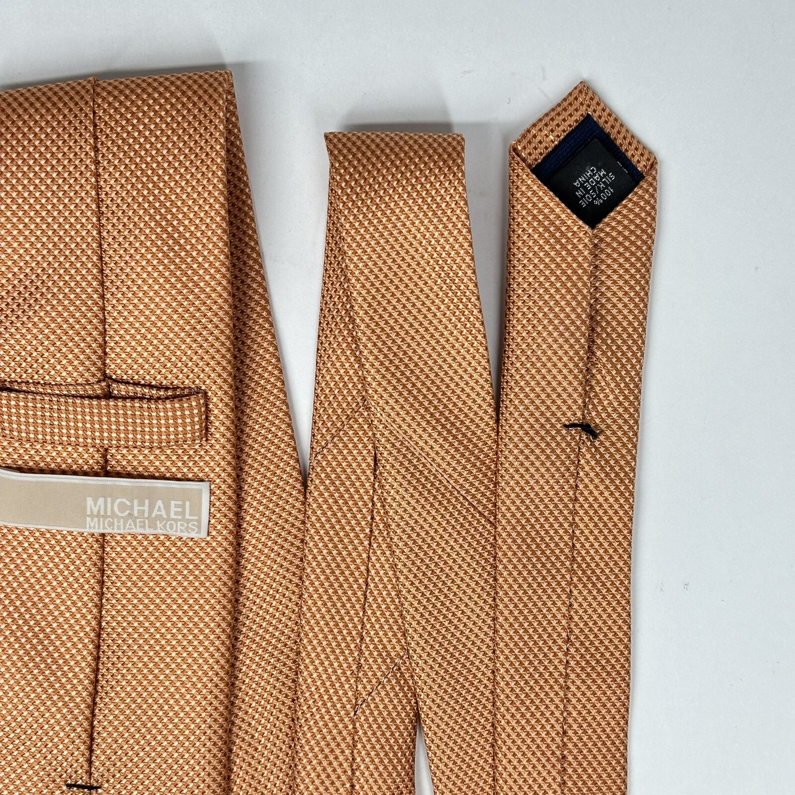 Michael Kors Tie -  3.5 in Orange Solid Silk Necktie - Men's Classic thumbnail 7