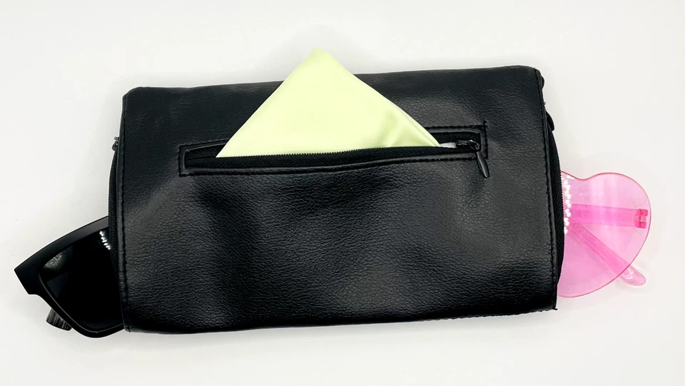 Soft Double Sided Glasses Spectacle Sunglasses Case Pouch  free Wipe - image 2 of 4