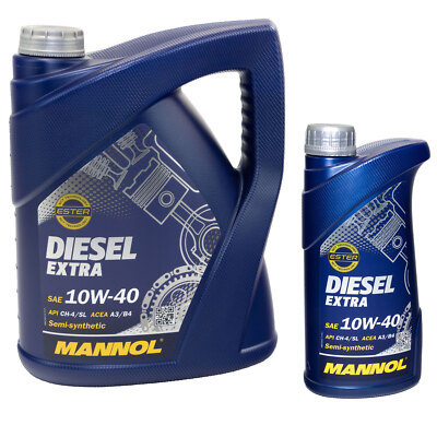 Motoröl 1x 1 L + 1x 5 LMANNOL Diesel EXTRA 10W40 für Alfa Audi Citroen Lancia VW