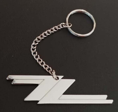 ZZ TOP KEY RING CHAIN LLAVERO PORTE CLES SILVER CHROME LONG