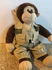Build A Bear Workshop Brown Plush Monkey with Outfit - 18" - Excellent Condition