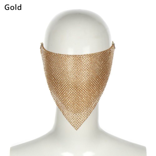 Female Vintage Gift Crystal Mouth Mask Reticulated Rhinestone Face Mask Bling - Picture 15 of 16