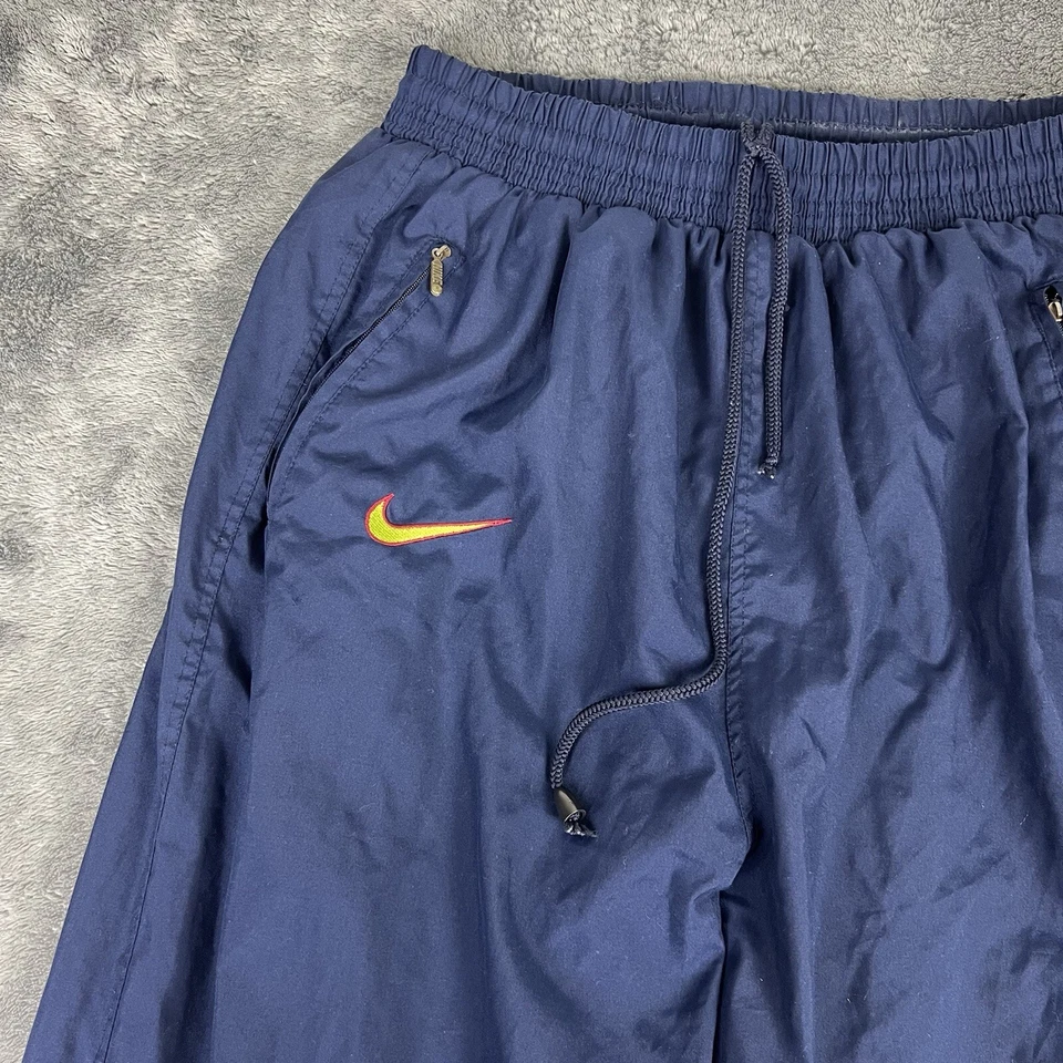 复古耐克运动裤衬里男式中号蓝色慢跑锥形踝拉链 — 第 2/4 张图片