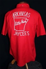 Raro Vintage Anni '60 Camicia In Cotone Ricamata Jaycees "Mike" Taglia Media