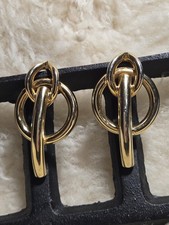 Gold Tone Knot Earings -Fashion Metal Modern