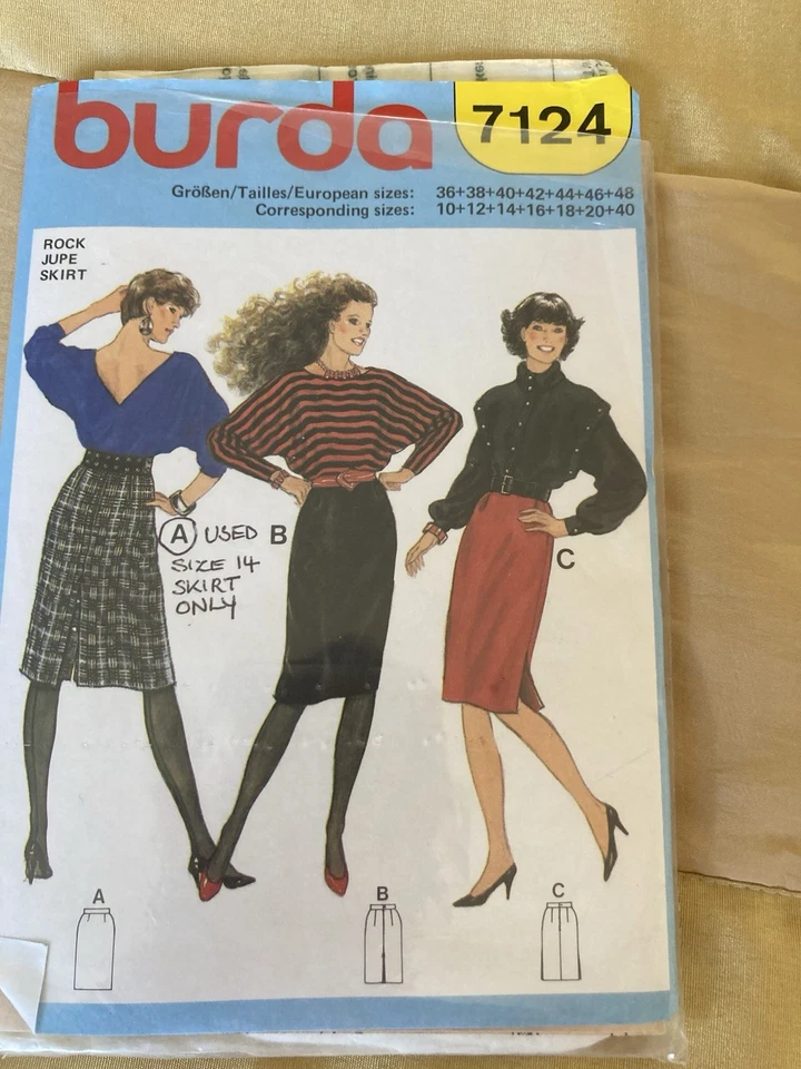 4 Used 1980s Sewing Patterns 3 Burda & One Style 3 Cut To Size 14 One To 12. - Image 3 of 4