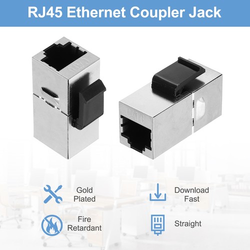 2 Pack RJ45 Cat 6 Ethernet Coupler Shielded Female to Female Ethernet Adapter - Photo 3/6