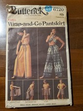 Vtg Butterick 6720 Size Small Wrap And Go Pan...