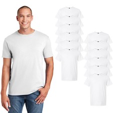 Hanes Men's Essential-T Cotton T-Shirt, Classic Fit Crewneck White 12-Pack XS-5X