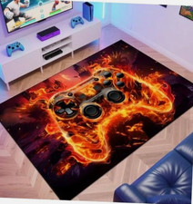 Gaming Area Rug Teen Boys Carpet, 3D Transparent Gamepad Background Game Cont...
