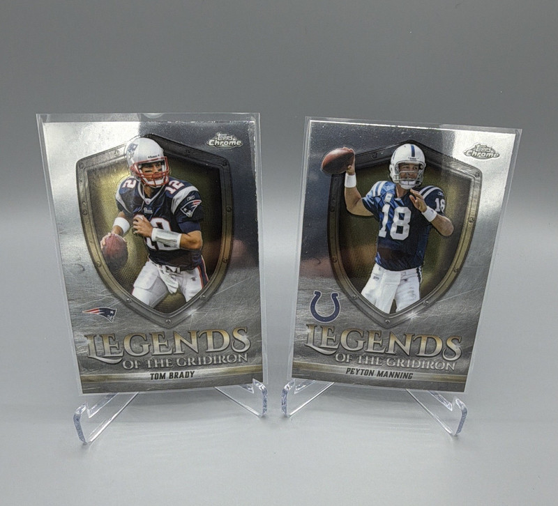 Topps Chrome Legends of the Gridiron Tom Brady Peyton Manning 2 Card Lot