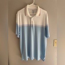 Jos. A. Bank Men  s Traveler Tailored Fit Short Sleeve Polo SZ XLT Blue White