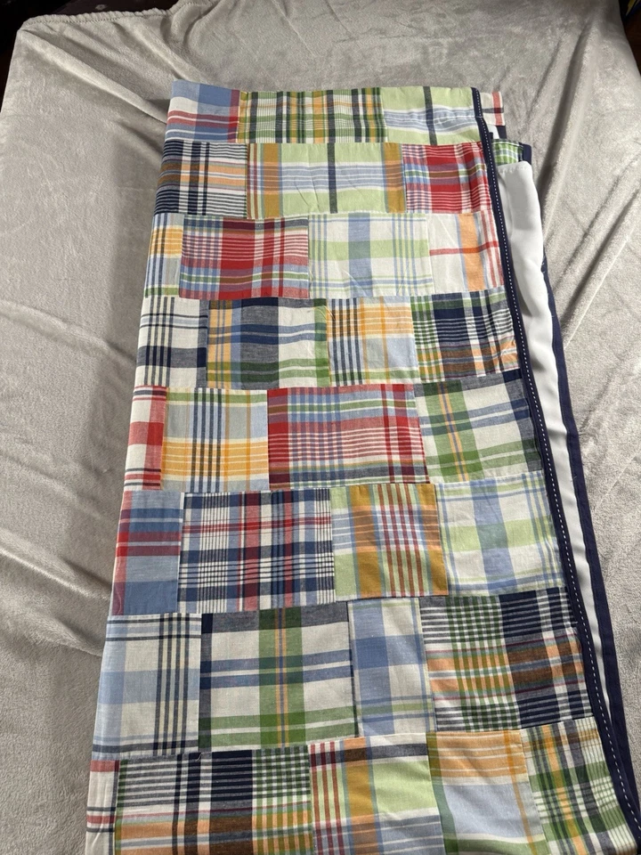 Juego de 2 cortinas negras a cuadros Pottery Barn niños Madras 44x84 Foto 4 de 4