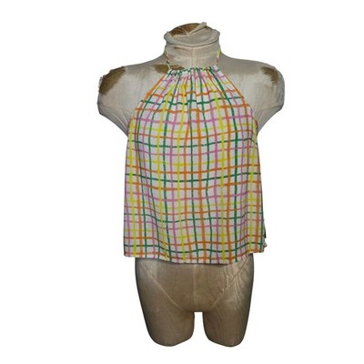 Teddy Fresh halter top colorful plaid Size S/M