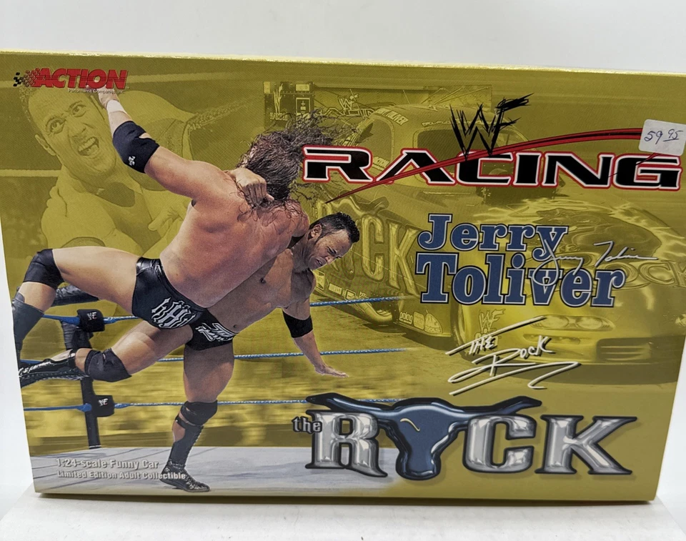 Action Jerry Toliver WWF The Rock 2000 Camaro Diecast NHRA Race 1:24 Funny Car - Image 2 of 4