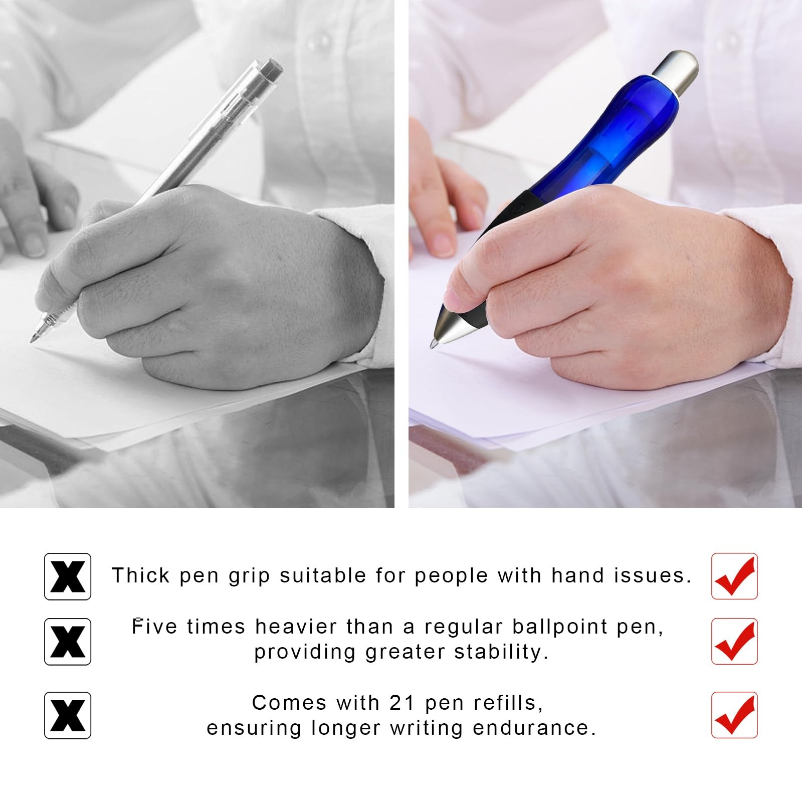 Pens Aids Writing For Tremor, Arthritis, Parkinson, Handicap, Carpal Tunnel