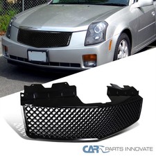 Fits 03-07 Cadillac Cts Glossy Black Abs Mesh Honeycomb Front Bumper Hood Grille