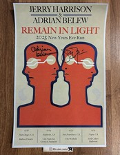 Signed Jerry Harrison Adrian Belew Remain In Light Tour Poster Autographed 11x17