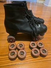 Vintage Chicago Roller Skate Co Size 8 Ware Bros Pat 1914 Skates 76P Wheels Lot